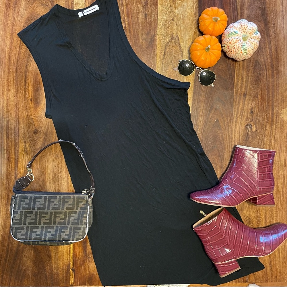 T by Alexander Wang Asymmetrical Sleeves Jersey Tank Top